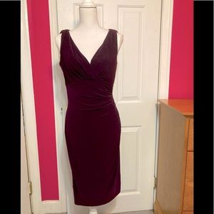 Lauren Ralph Lauren Deep Purple Midi Dress/ Cranberry